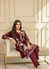 Diwan-e-Maroon – Velvet Back Embroidered 2PC