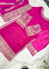 Magenta Royale – Stone Work Embroidered Chiffon Set