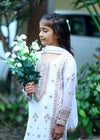 White – Embroidered Kids 3PC Chiffon Kurta Set