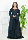 Black Luxury Embroidered Chiffon 3PC Maxi Set