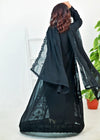 Black Luxury Embroidered Chiffon 3PC Maxi Set