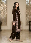 Brown – Premium Embroidered Velvet 2PC kurta set