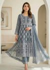 Noor-e-Silver – Light Grey Luxury Embroidered Chiffon 3PC pishwas Set