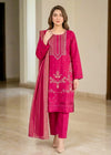 Pink Bloom Premium Embroidered Lawn 3PC Kurta Set with Printed Dupatta