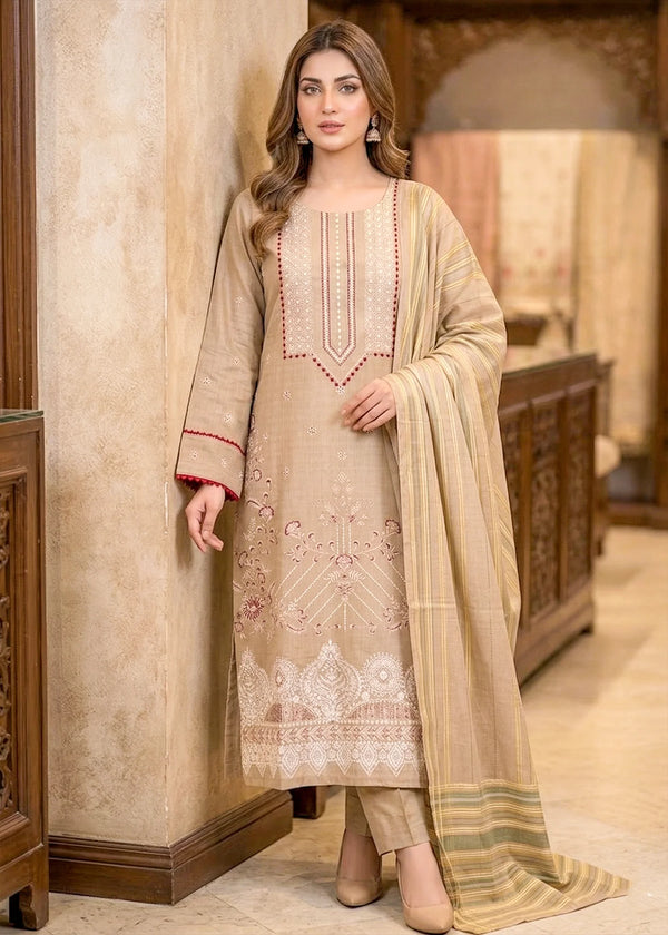 Sunveil Bloom – Premium Embroidered Lawn 3PC Dress with Lawn Dupatta