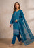 Teal Whisper – Teal Premium Embroidered Linen Dress with Chiffon Dupatta