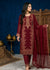Classic Maroon Chiffon Embroidered Kurta – 3 PC