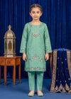 Embroidered Sea Green Cambric Kurta Set for Girls
