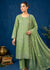 Elegant Sage Green Embroidered Cambric Kurta Set with Chiffon Dupatta