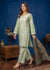 Tea Green Embroidered Cotton Kurta Set with Printed Dupatta