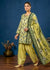 Vibrant Lime Green Floral Printed Lawn Kurta Set With Farshi Shalwar