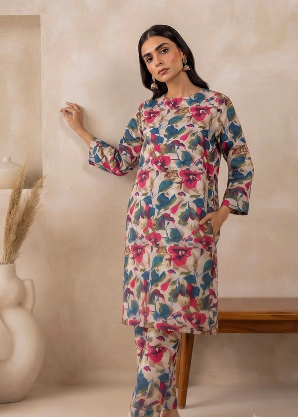 Floral Printed Cotton Kurta Set