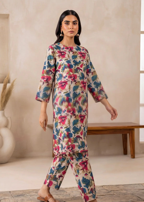Floral Printed Cotton Kurta Set