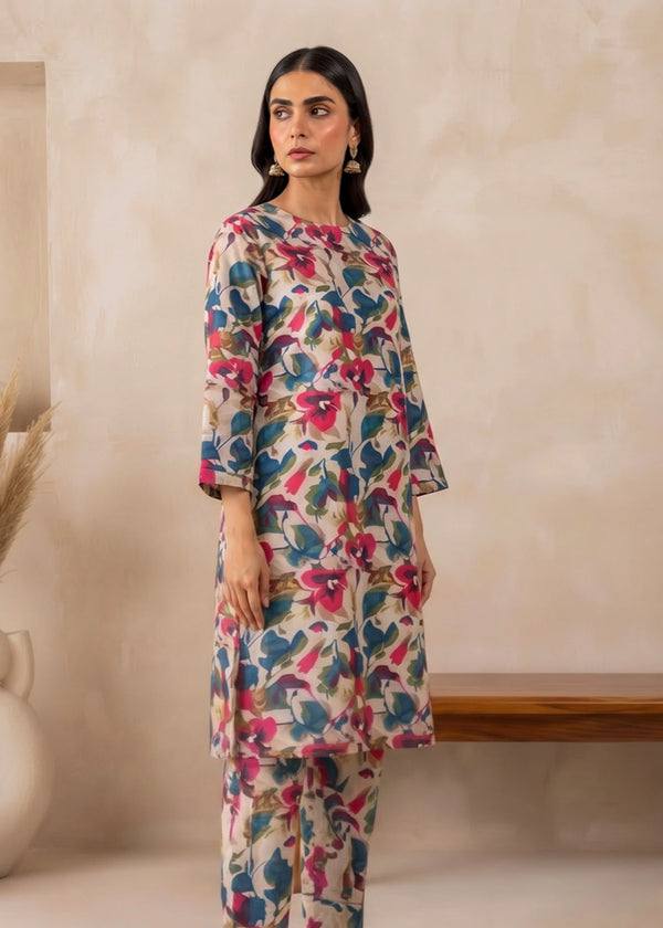 Floral Printed Cotton Kurta Set