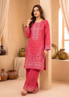 Embroidered Hot Pink Cotton Jacquard Kurta Set