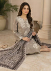 Embroidered Ash Grey Cotton Kurta Set with Printed Dupatta