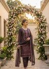 Plum Embroidered Kurta Set with Chiffon Dupatta
