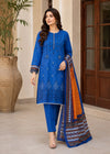 Vibrant Royal Blue Printed Lawn Kurta Set with Dupatta