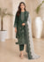 Dark Green Embroidered Lawn Kurta Set with Dupatta