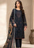 Navy Blue Embroidered Lawn Kurta Set with Printed Chiffon Dupatta