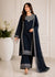 Embroidered Navy Blue Crepe Kurta Set with Chiffon Dupatta