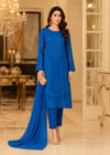 Blue Embroidered Kurta Set with Dupatta & Trousers