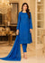 Blue Embroidered Kurta Set with Dupatta & Trousers