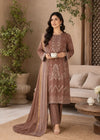 Embroidered Coffee Brown Cotton Kurta Set with Dupatta