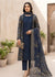 navy blue Printed Lawn Kurta Set with Dupatta