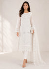 Elegant Off-White Embroidered OrganChiffon Kurta Set