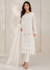 Elegant Off-White Embroidered OrganChiffon Kurta Set