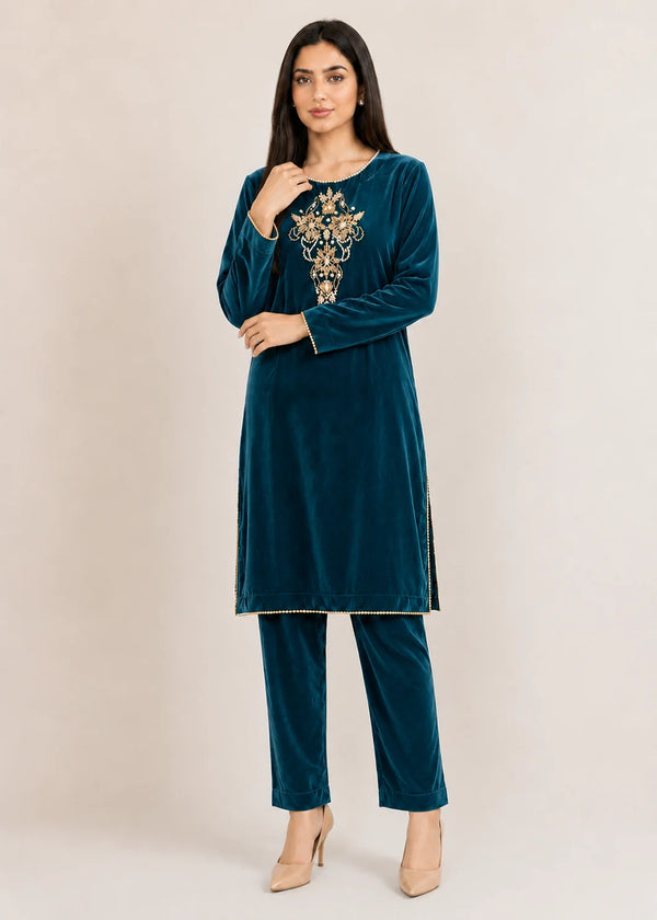 Deep Navy – Luxury Handmade 2PC Velvet Suit