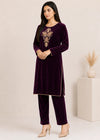 Purple – Luxury Handworked Velvet 2PC Kurta Set