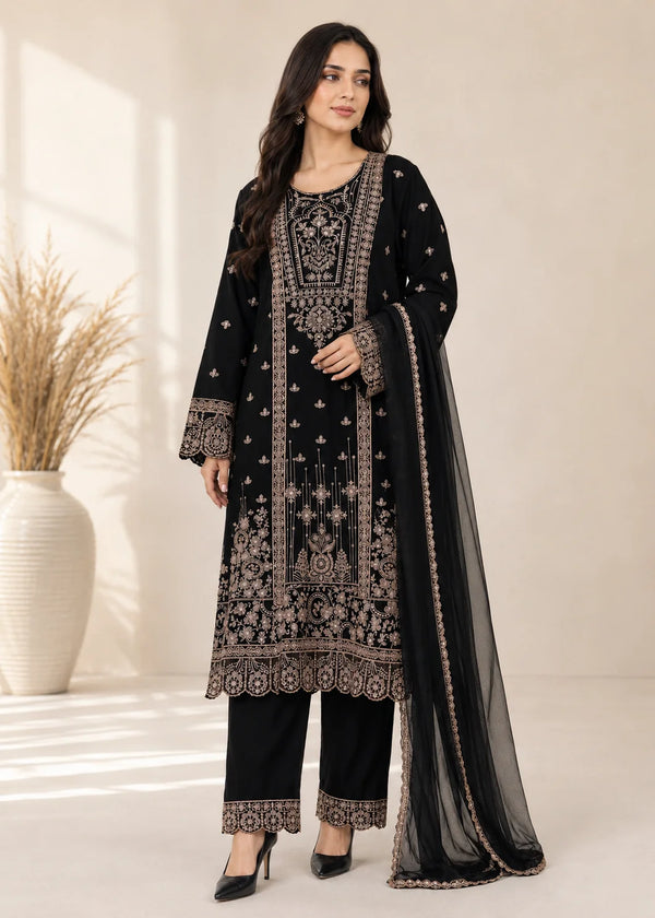 Noir Noor – Embroidered Chiffon 3PC