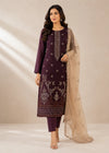 BrownEmbroidered Kurta Set with Beige Chiffon Dupatta