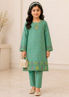 Embroidered Sea Green Lawn Kurta Set for Girls