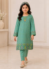 Embroidered Sea Green Lawn Kurta Set for Girls