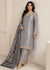 Smoky Grace – Grey Designer Silk 3PC Dress
