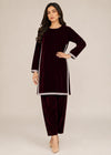 Maroon Opulence –Solid Maroon Velvet Ensemble
