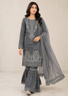 Grey Royale – Premium 3PC Chiffon Gharara Suit