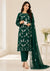 Bottle Green Printed Lawn Kurta Set with Chiffon Dupatta