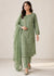 ForestGreen Embroidered Lawn Kurta Set with Trousers & Dupatta