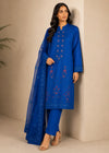 Elegant Blue Printed Lawn Kurta Set with Chiffon Dupatta