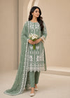 Sea Green Embroidered Chiffon Kurta Set with Dupatta