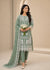 Sea Green Embroidered Chiffon Kurta Set with Dupatta