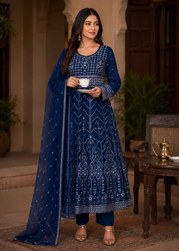 Ocean Dusk Luxury Chiffon Maxi 3PC