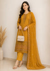 Sunshine Elegance – Mustard Embroidered 3-Pc Suit