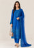Elegant Blue Embroidered Chiffon Kurta Set with Dupatta