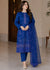 Navy Blue Embroidered Lawn Kurta Set with chiffon Dupatta