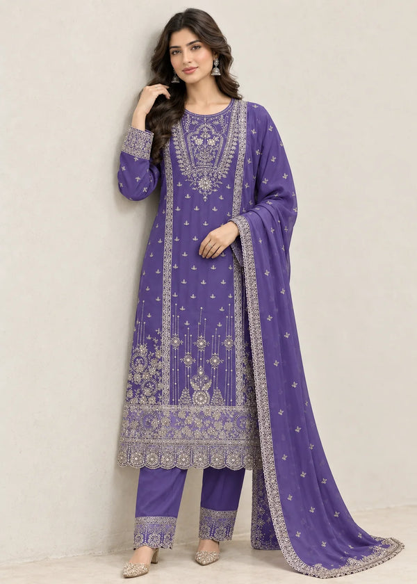 Violet Opulence – Luxury Designer 3 Piece Ensemble
